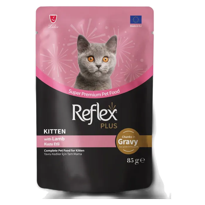 Reflex Sos Içinde Et Parçacıklı Kuzu Etli Yavru Kedi Maması 85 Gr