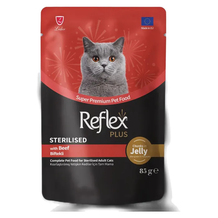 Reflex Jöle Içinde Et Parçacıklı Biftekli Kısırlaştırılmış Yetişkin Kedi Maması 85 Gr