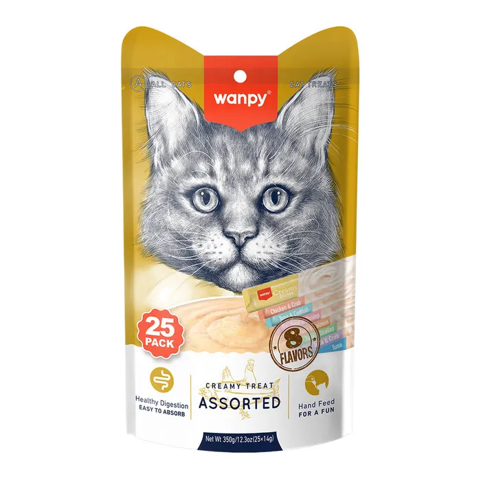 Wanpy Krema Kedi Ödül Maması Karışık Çeşit 25 Adet 14 Gr