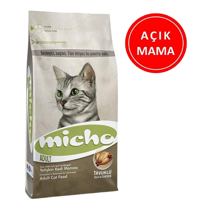 Micho Adult Cat Tavuklu Hamsi ve Pirinç Kedi Maması 1 kg AÇIK