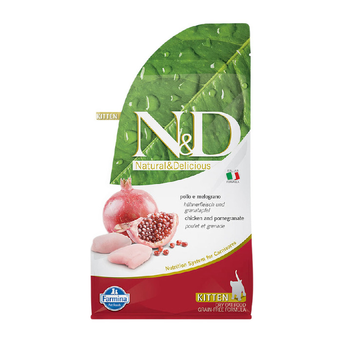 N&D Kitten Tahılsız Tavuk Etli ve Narlı Açık Yavru Kedi Maması 1 Kg