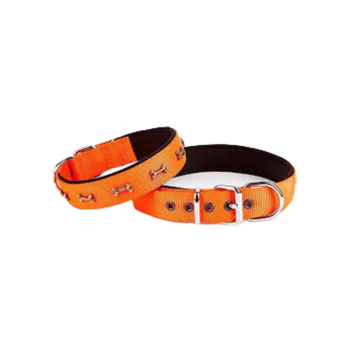 Metal Kemikli Dokuma Boyun Tasması M Orange 3x42x50 Cm