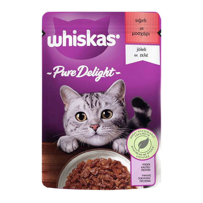 Mama Pouch Pure Delight Jöle İçinde Sığır Etli Yetişkin Kedi Konservesi 85 Gr