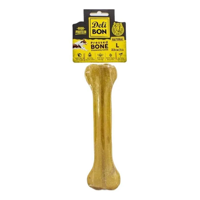 Deri Natural Press Kemik Köpek Ödülü 22 Cm