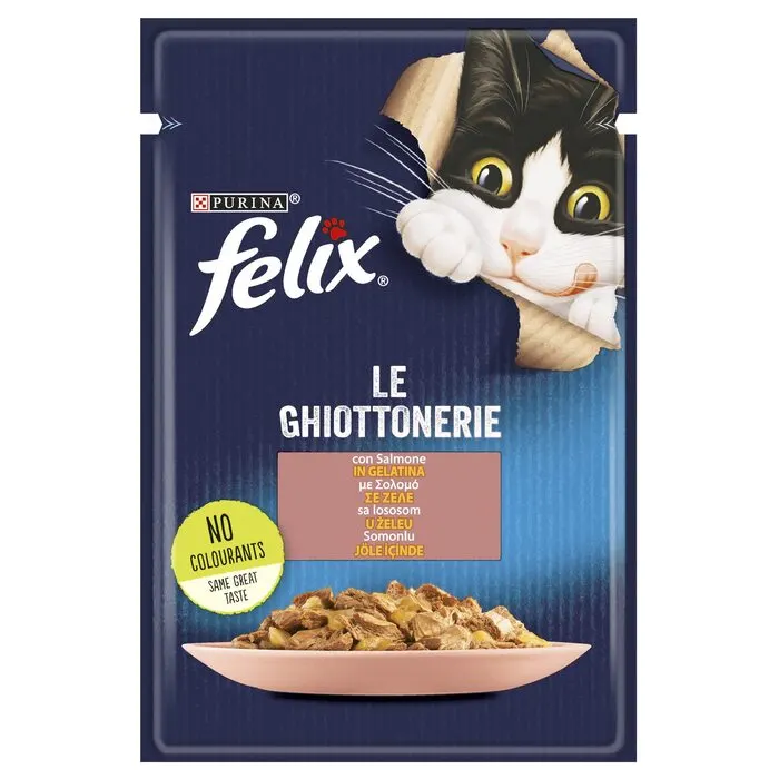 Felix Pouch Le Ghiottonerie Somonlu Yaş Kedi Maması 85 Gr