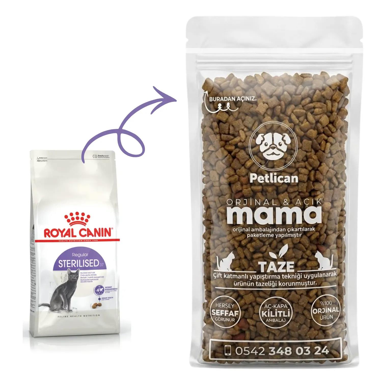 Royal Canin Sterilised37 Kısırlaştırılmış Yetişkin Kedi Maması Açık 1 Kg