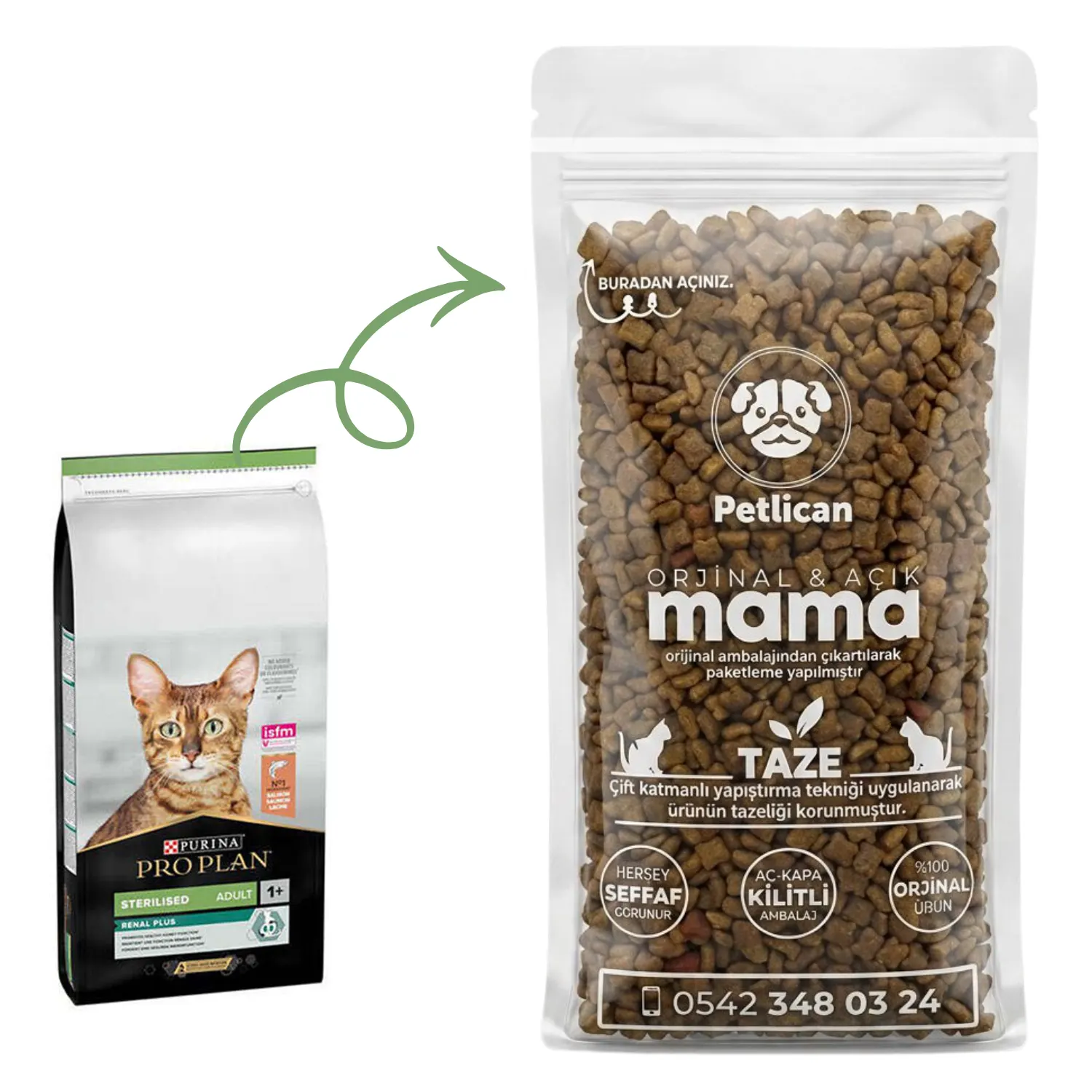 Proplan Kısırlaştırılmış Yetişkin Kedi Maması Somonlu Açık 1 Kg