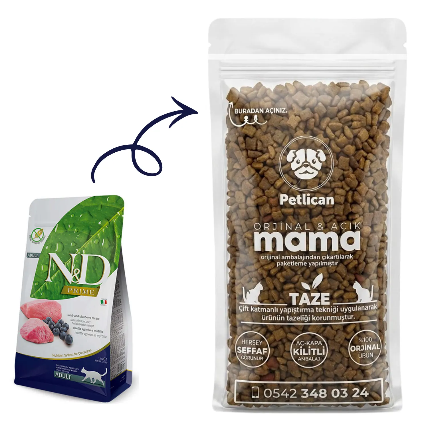 N&d Yetişkin Kedi Maması Kuzulu Açık 1 Kg