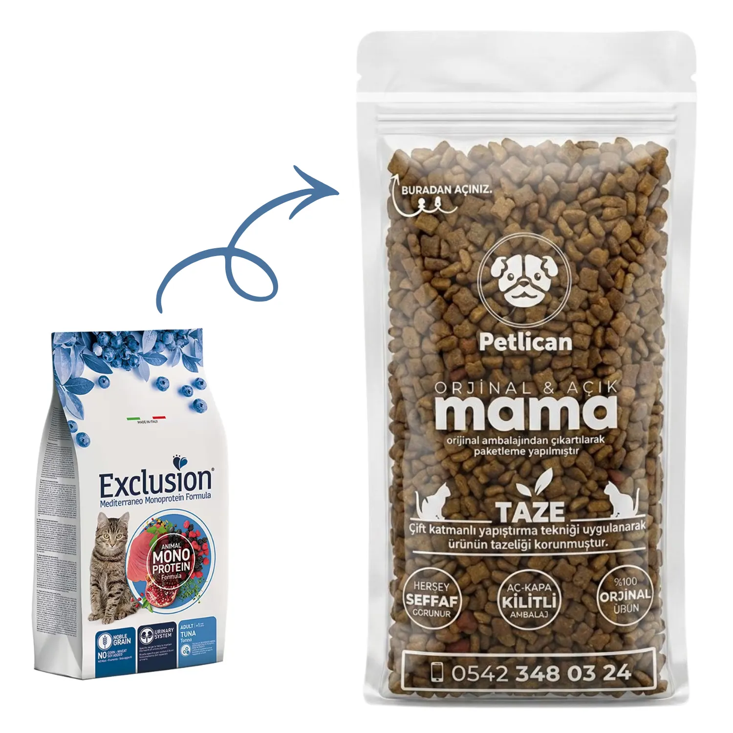 Exclusion Yetişkin Kedi Maması Ton Balıklı Açık 1 Kg