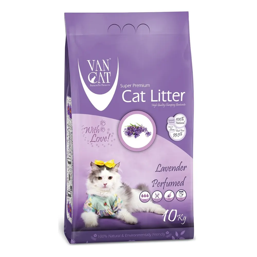 Vancat W225 Lavanta Kokulu Ince Taneli Kedi Kumu 10 L