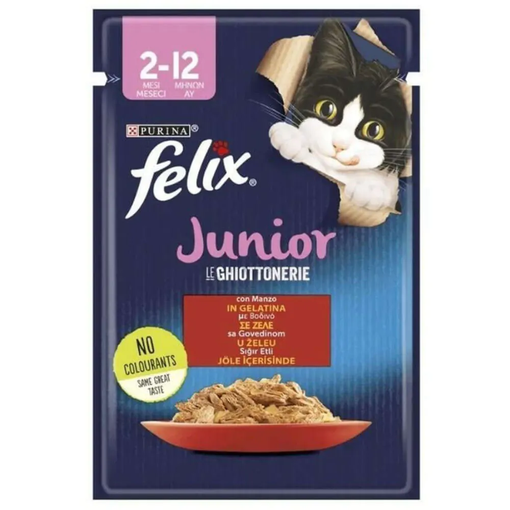 Felix Pouch Junior Sığır Etli Yavru Yaş Kedi Maması 85 Gr