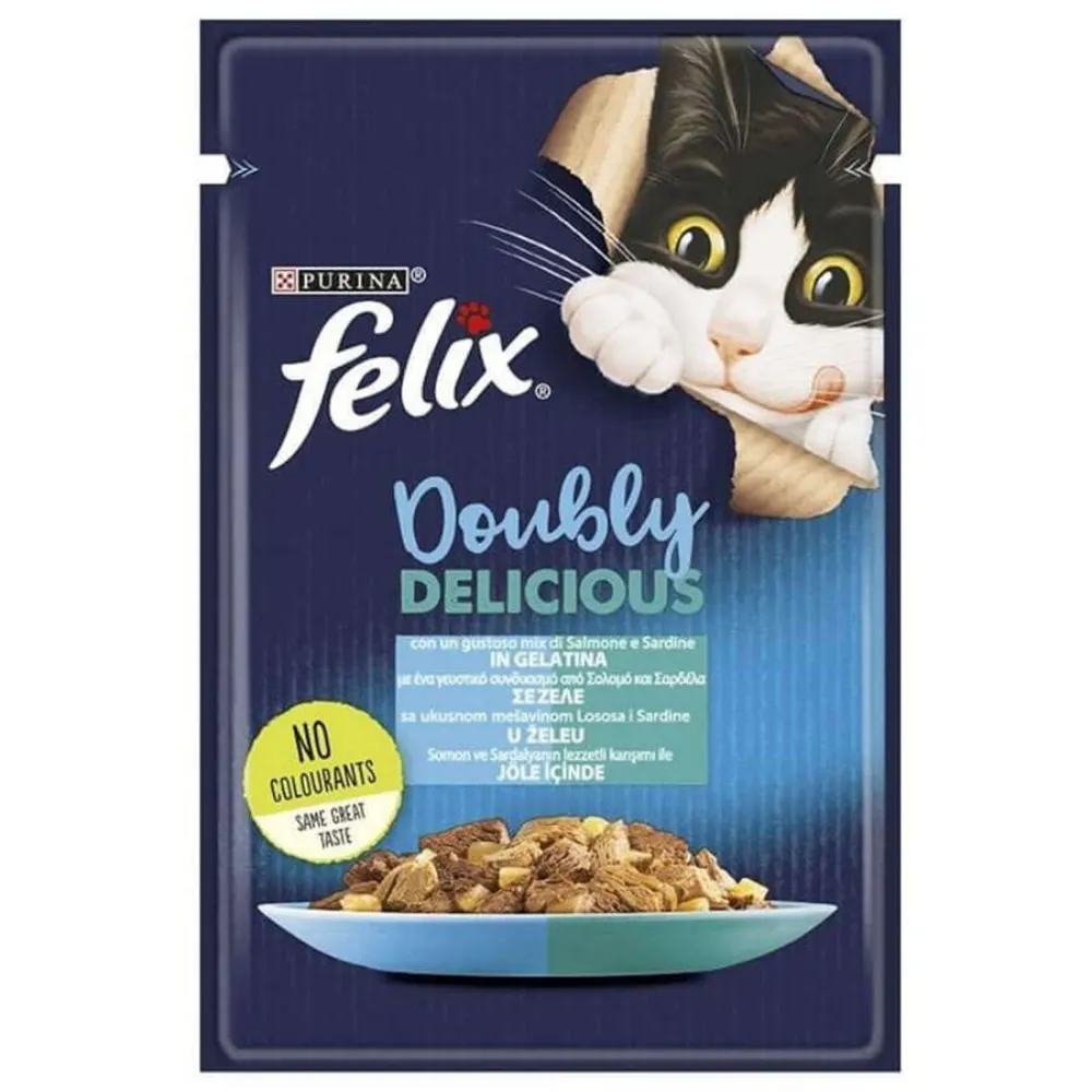 Felix Pouch Somon Ve Sardalyali Yaş Kedi Maması 85 Gr