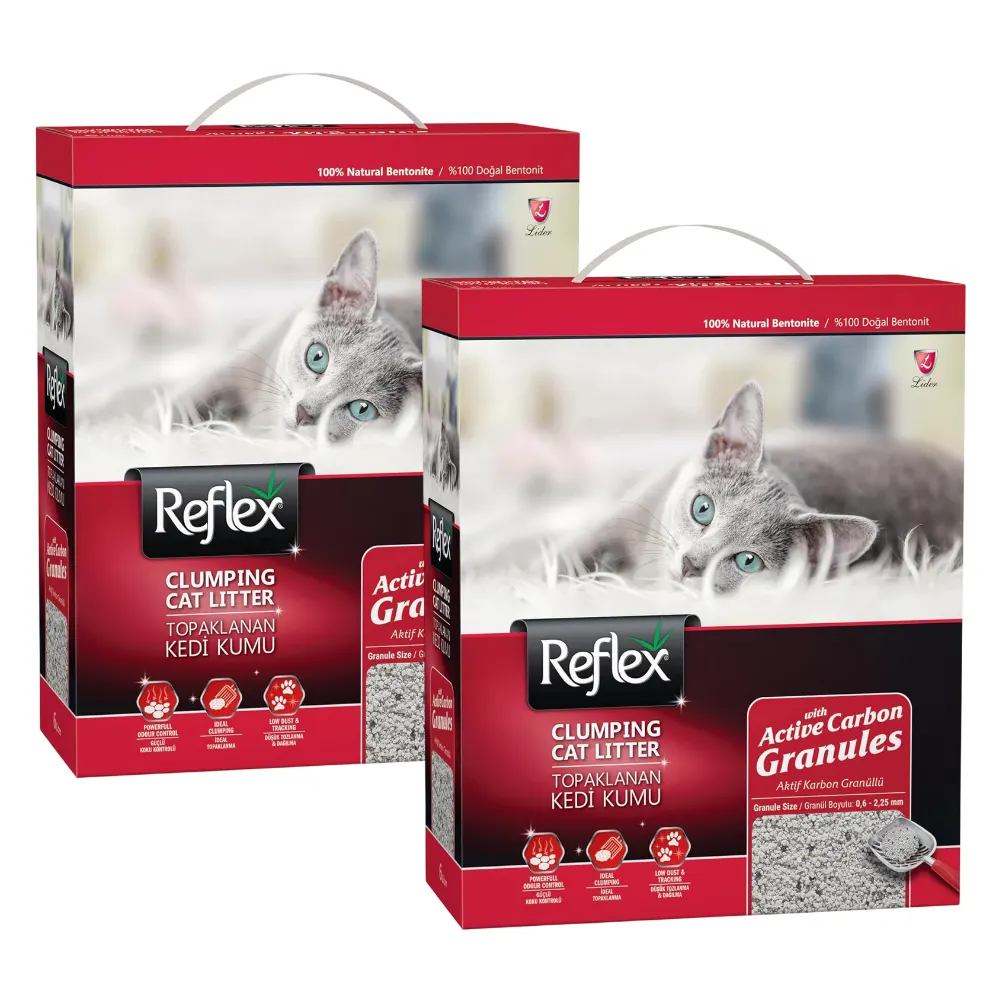 Reflex Granül Aktif Karbonlu Topaklanan Kedi Kumu 10 L 2 Adet