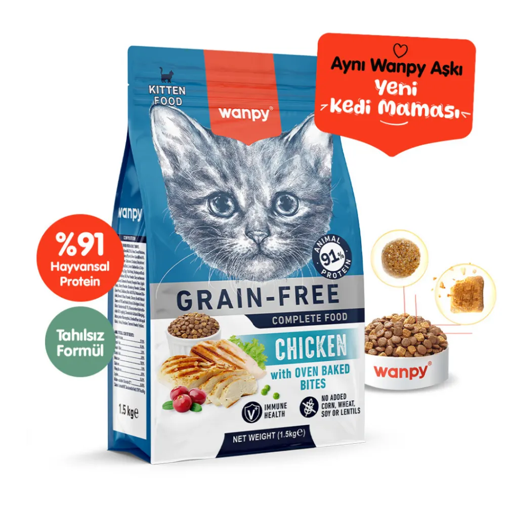 Wanpy Kitten Yavru Kedi Maması Tavuklu 1,5 Kg