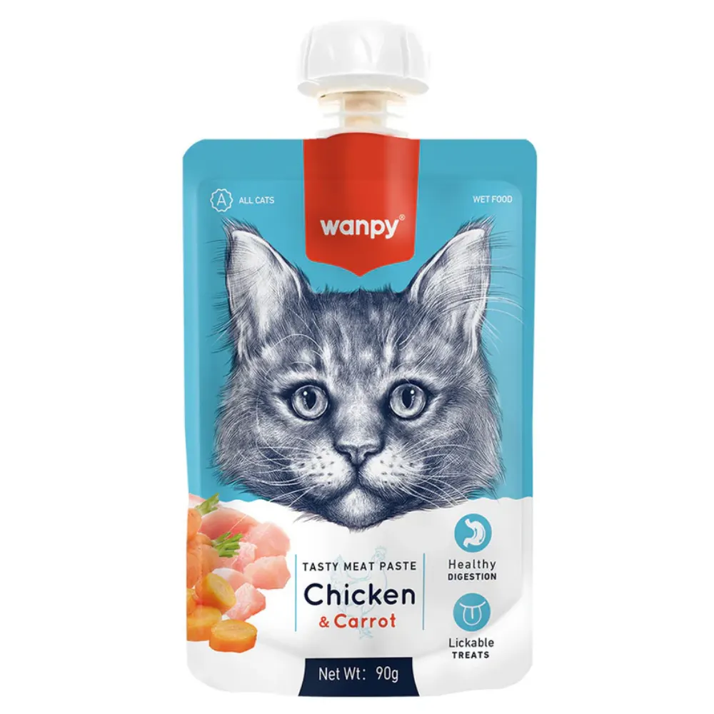 Wanpy Tasty Meat Paste Kedi Et Ezmesi Tavuk Ve Havuçlu 90 Gr