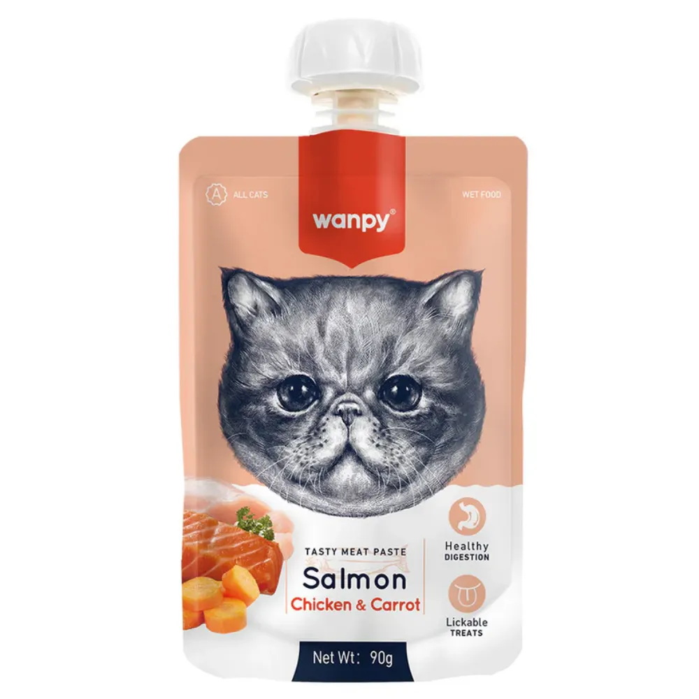 Wanpy Tasty Meat Paste Kedi Et Ezmesi Somonlu Ve Tavuklu 90 Gr