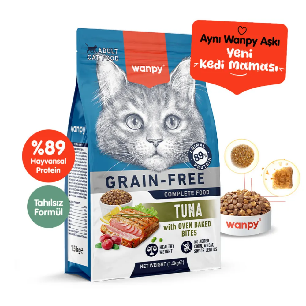 Wanpy Yetişkin Kedi Maması Ton Balıklı 1,5 Kg