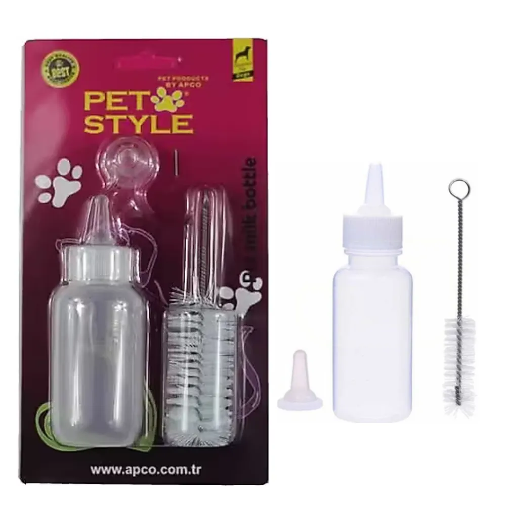 Pet Style Kedi Ve Köpekler İçin Biberon Ve Firça Seti