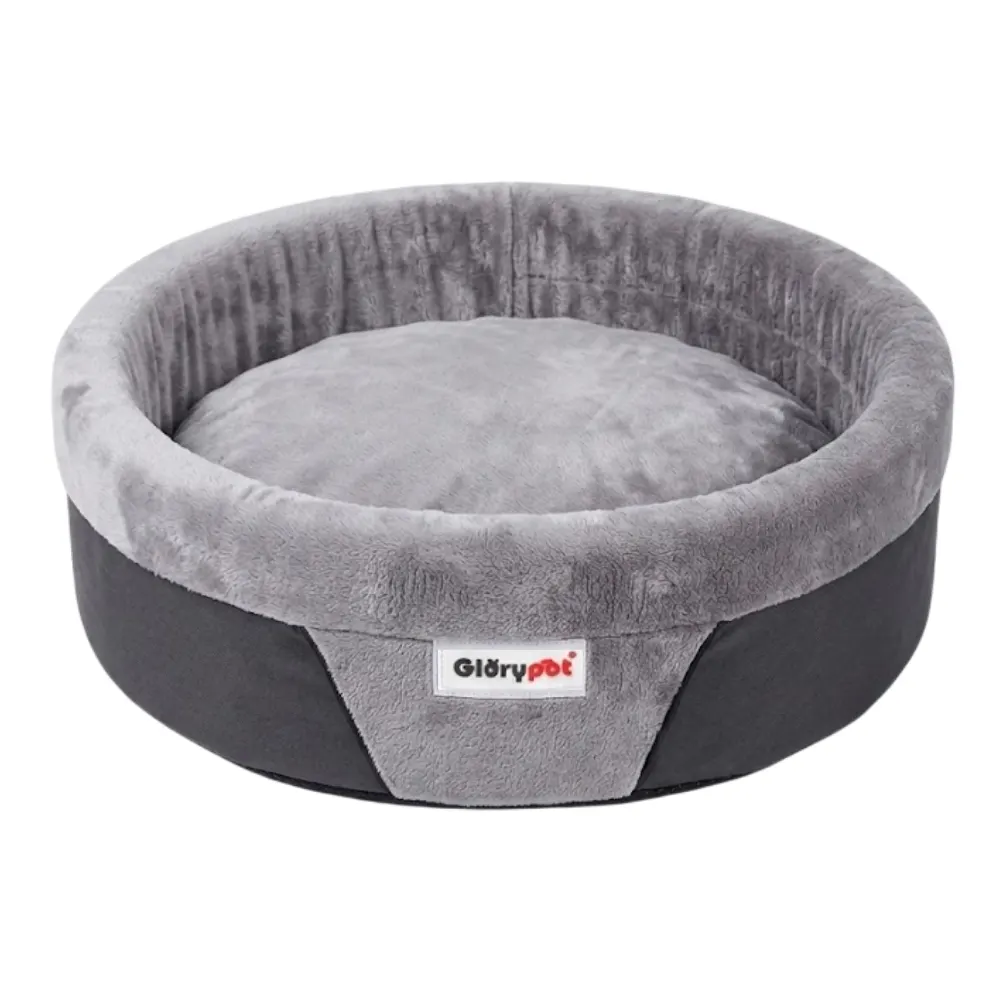 Premium Kadife Dokulu Konforlu Kedi & Köpek Yatağı Gri