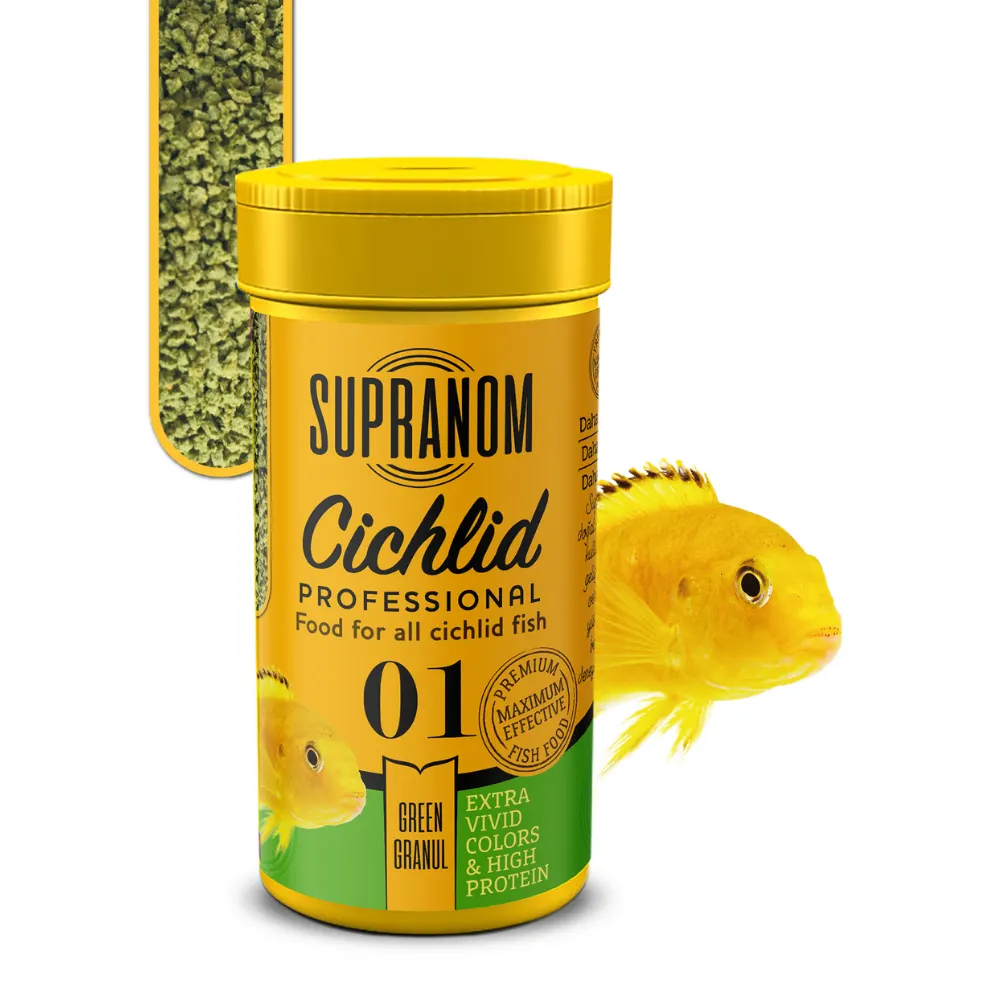 Supranom Cichlid Balık Yemi Green Granul 100ml (01)