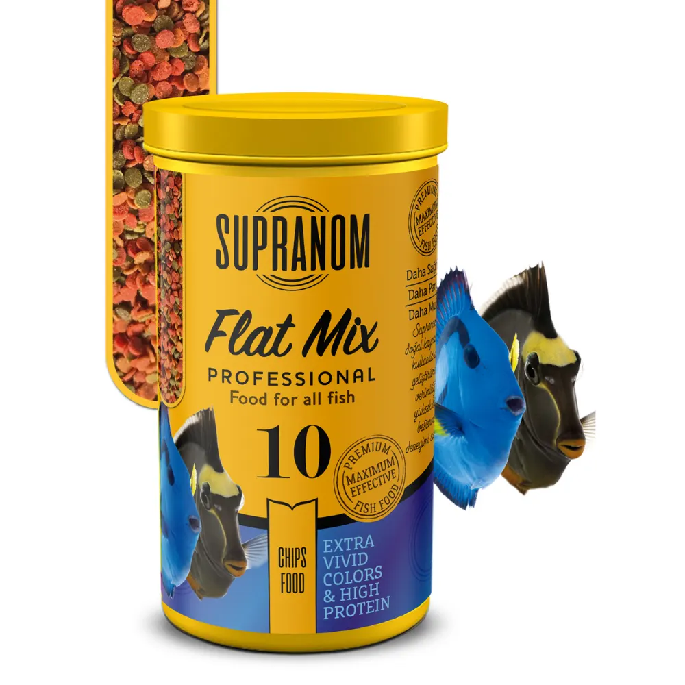 Supranom Tatlı Ve Tuzlu Su Balık Yemi Flat Mix Chips Food 250ml (10)