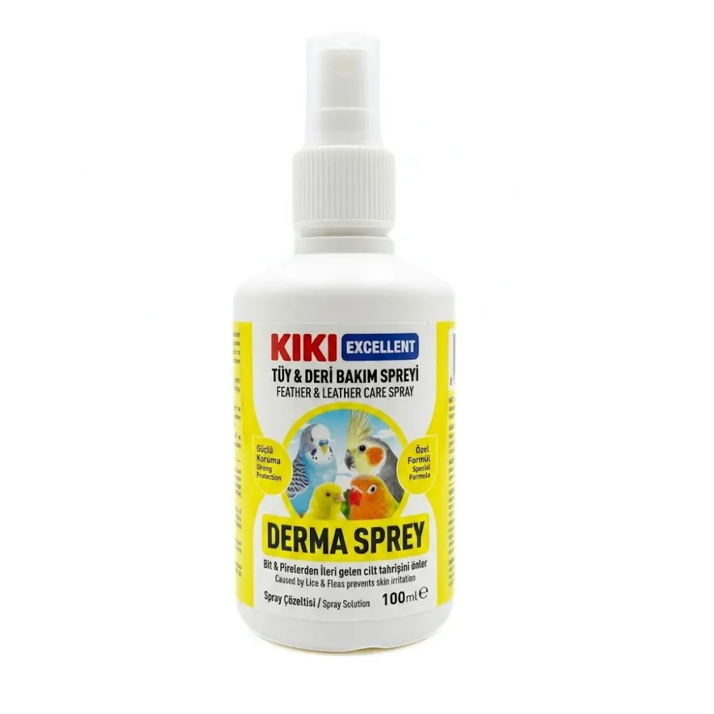 Kiki Excellent Derma Sprey Kuşlar İçin Tüy Ve Deri Bakım Spreyi 100ml