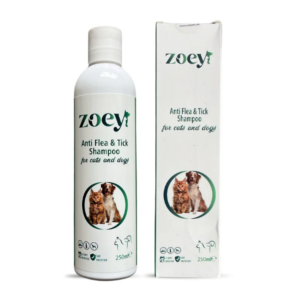 Zoey Anti Flea & Tick Shampoo Pire ve Kenelere Karşı Kedi Köpek Şampuanı