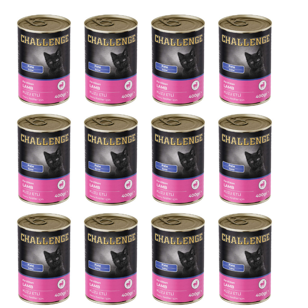 Challange Yavru Kedi Yaş Maması Kuzu Etli Konserve 400 Gr x 12 Adet