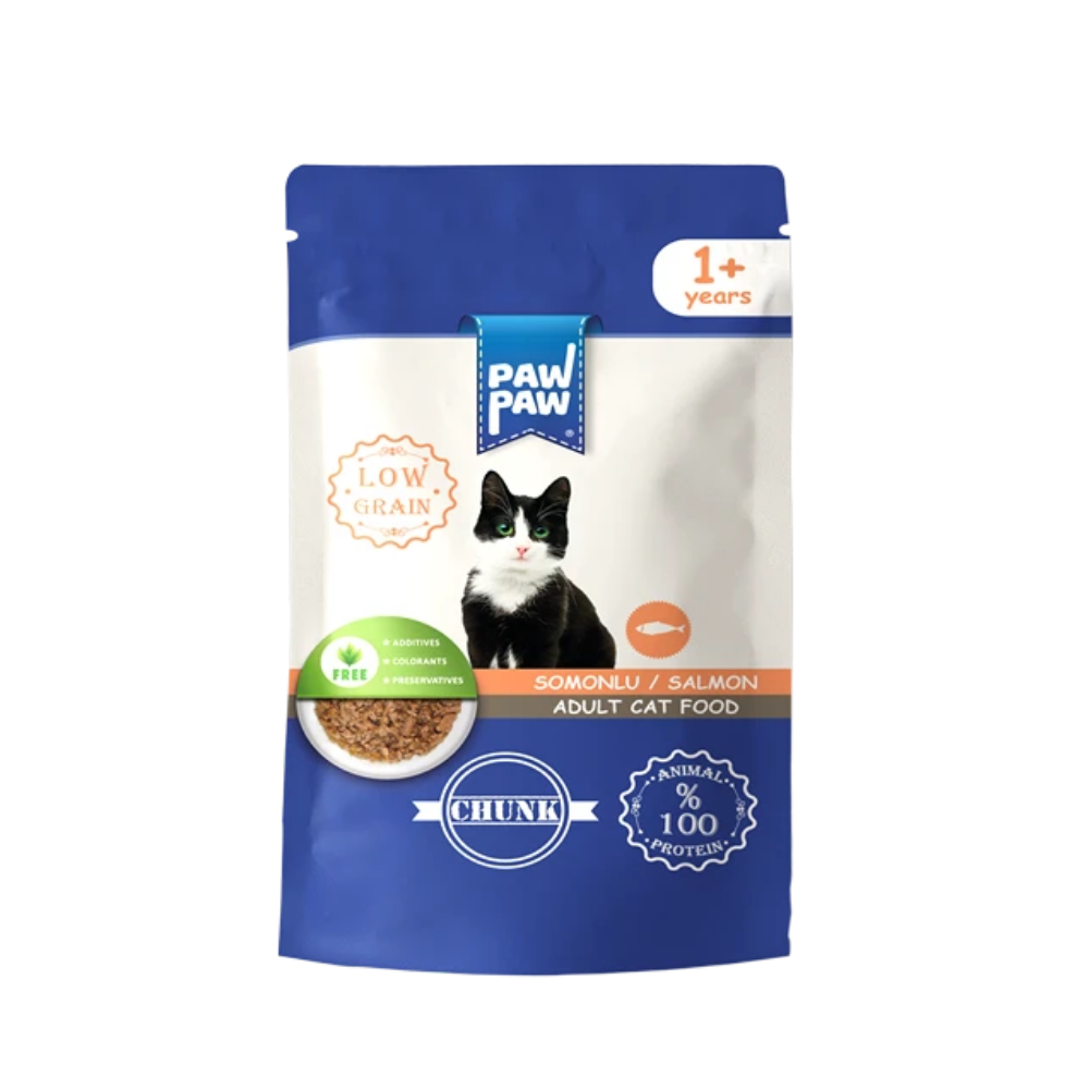 Pawpaw Pouch Yetişkin Kedi Maması Somonlu 85 gr