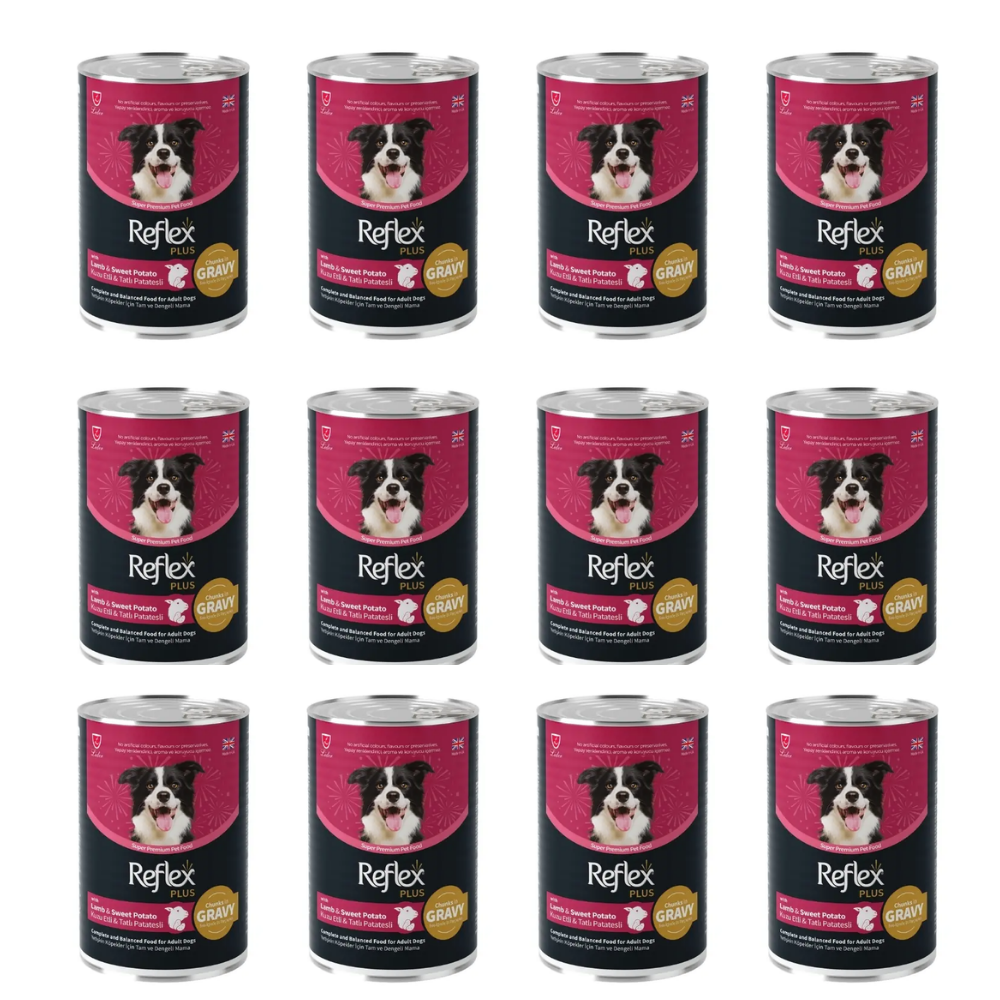 Reflex Plus Sos İçinde Et Parçacıklı Kuzulu Yetişkin Köpek Maması 400 Gr x 12 Adet
