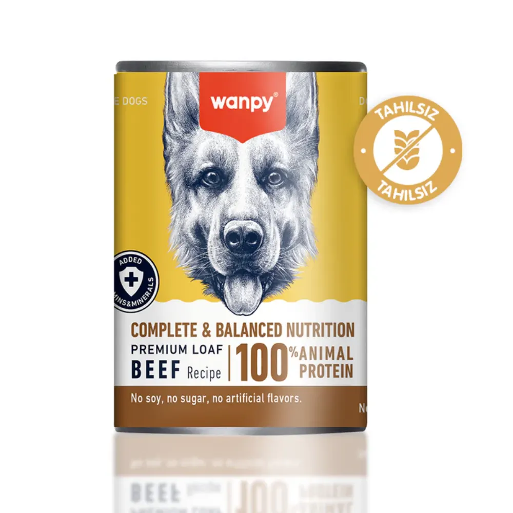 Wanpy Tahılsız Köpek %100 Gerçek Et Biftekli Konserve 375 gr