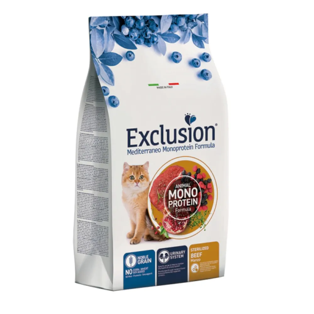 Exclusion Kısırlaştırılmış Düşük Tahıllı Kedi Maması Sığır Etli 1,5kg