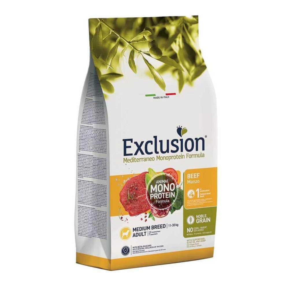 Exclusion Monoprotein Sığır Etli ve Narlı Düşük Tahıllı Orta Irk Yetişkin Köpek Maması 3kg