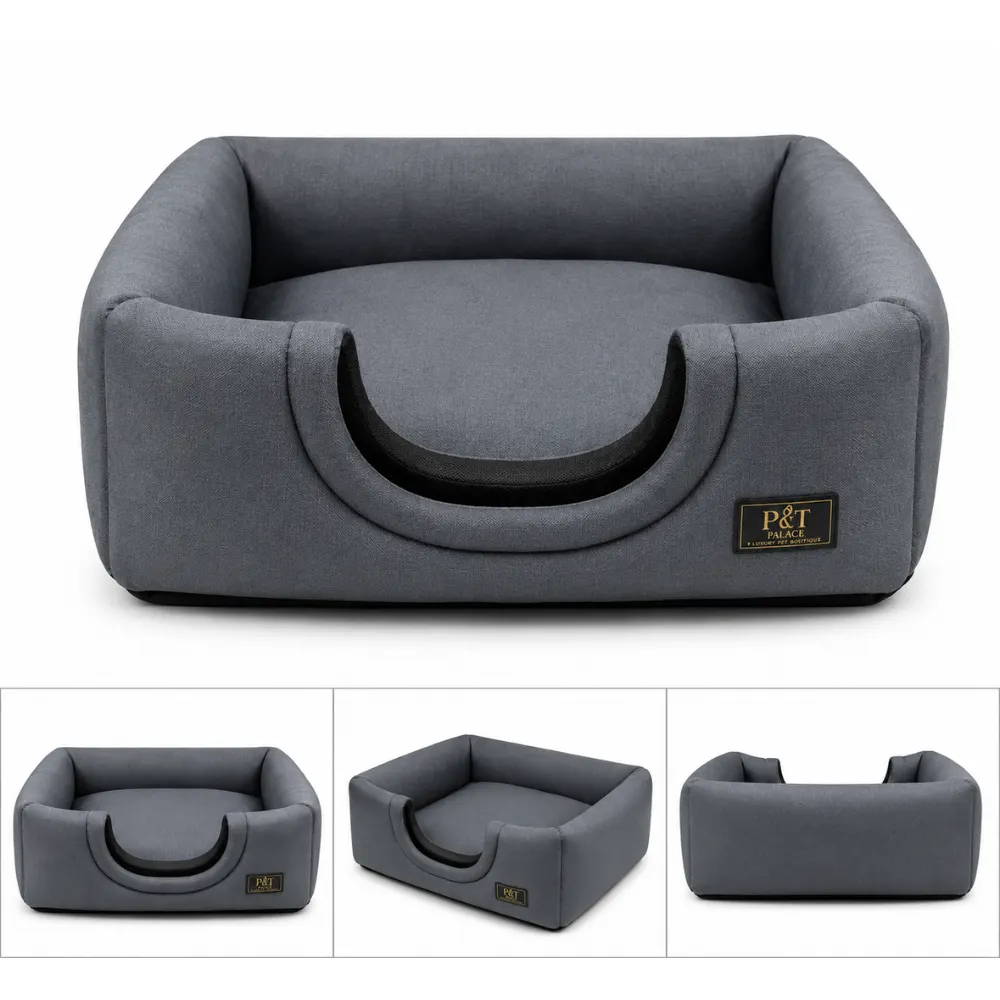 Pet Palace Premium Hem Ev Hem Yatak Koyu Gri Kedi Yatağı ve Küçük Irk Köpek Yatağı