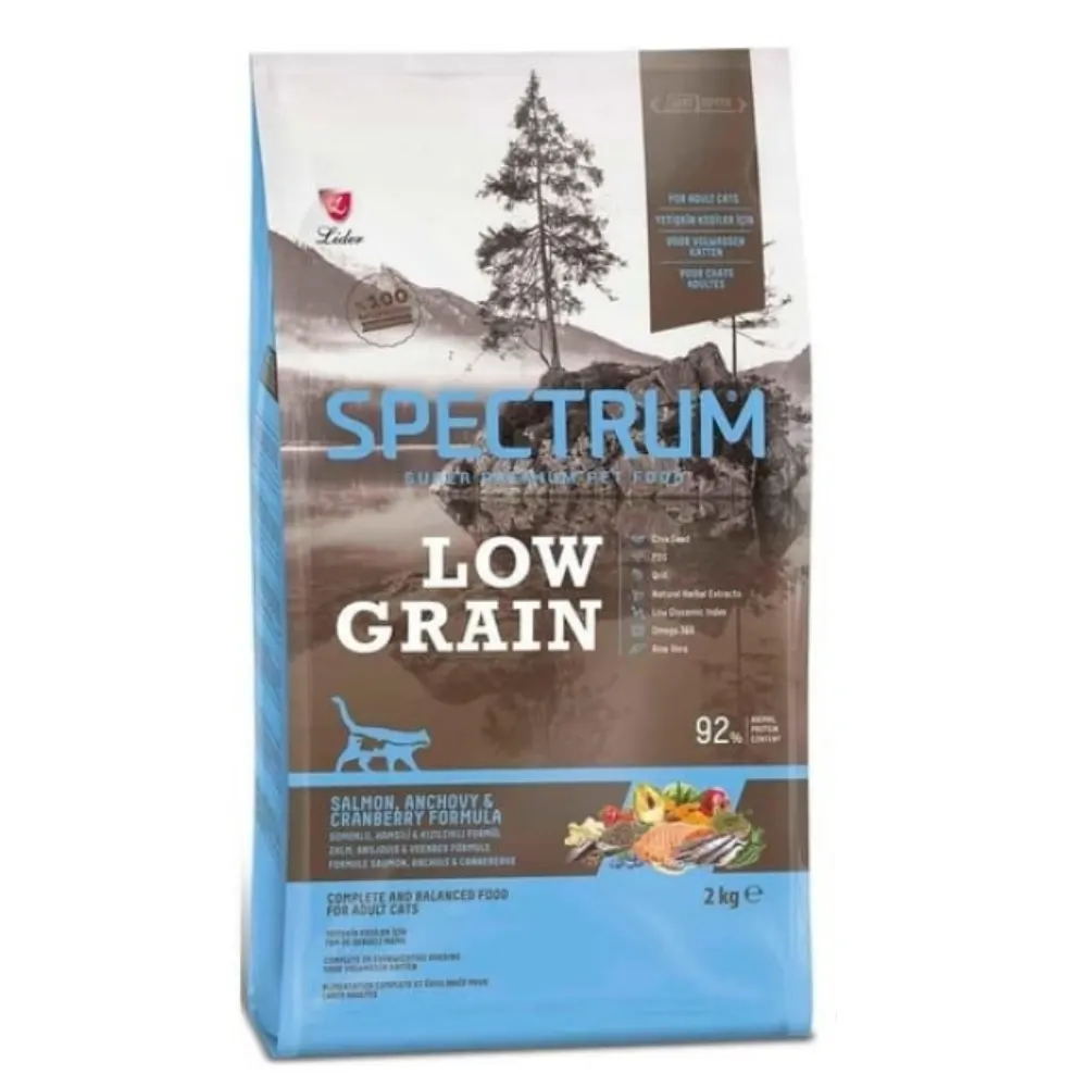 Spectrum Somonlu Hamsili ve Kızılcıklı Düşük Tahıllı Yetişkin Kedi Maması 2kg