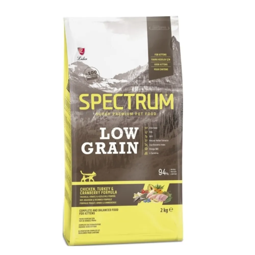 Spectrum Tavuklu Hindili ve Kızılcıklı Düşük Tahıllı Yetişkin Kedi Maması 2kg