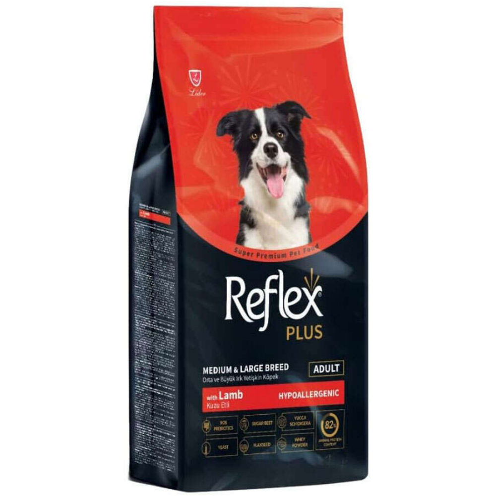 Reflex Plus Orta ve Büyük Irk Kuzulu Yetişkin Köpek Maması 3 Kg