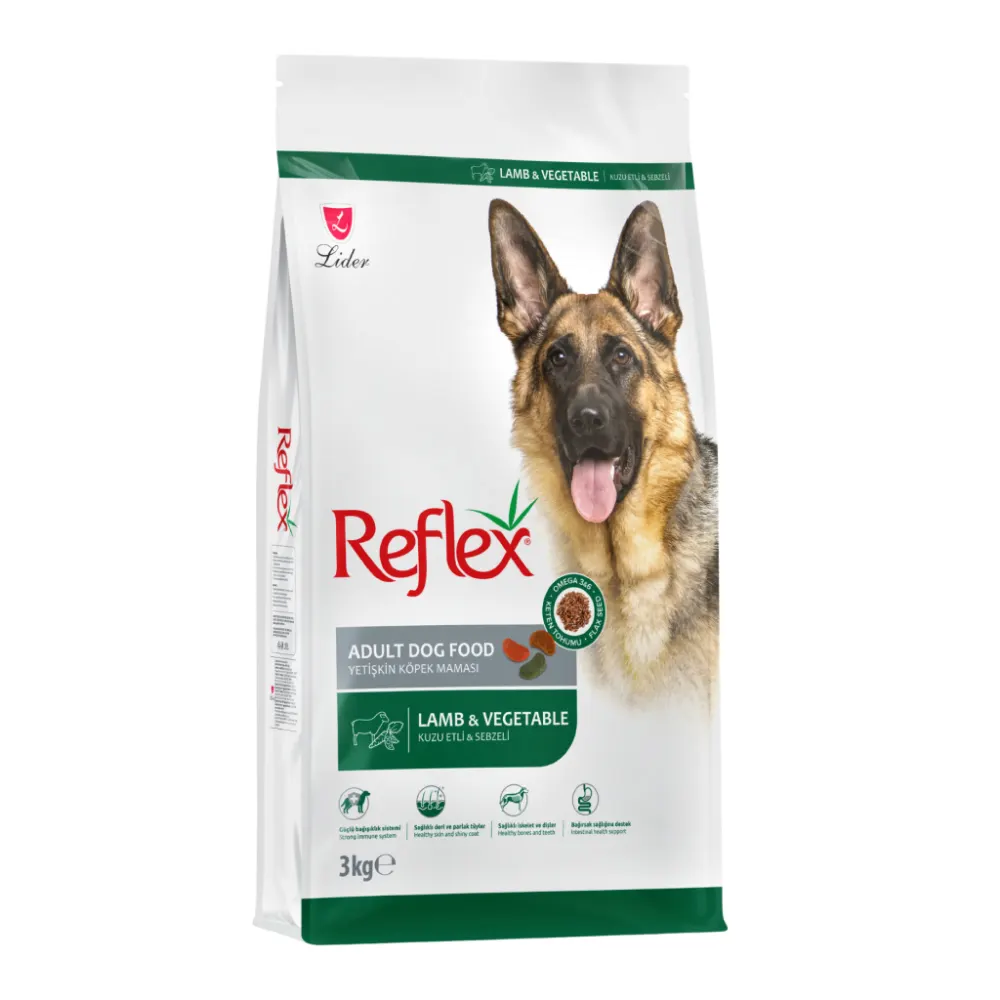 Reflex Kuzu Etli ve Sebzeli Yetişkin Köpek Maması 3 kg