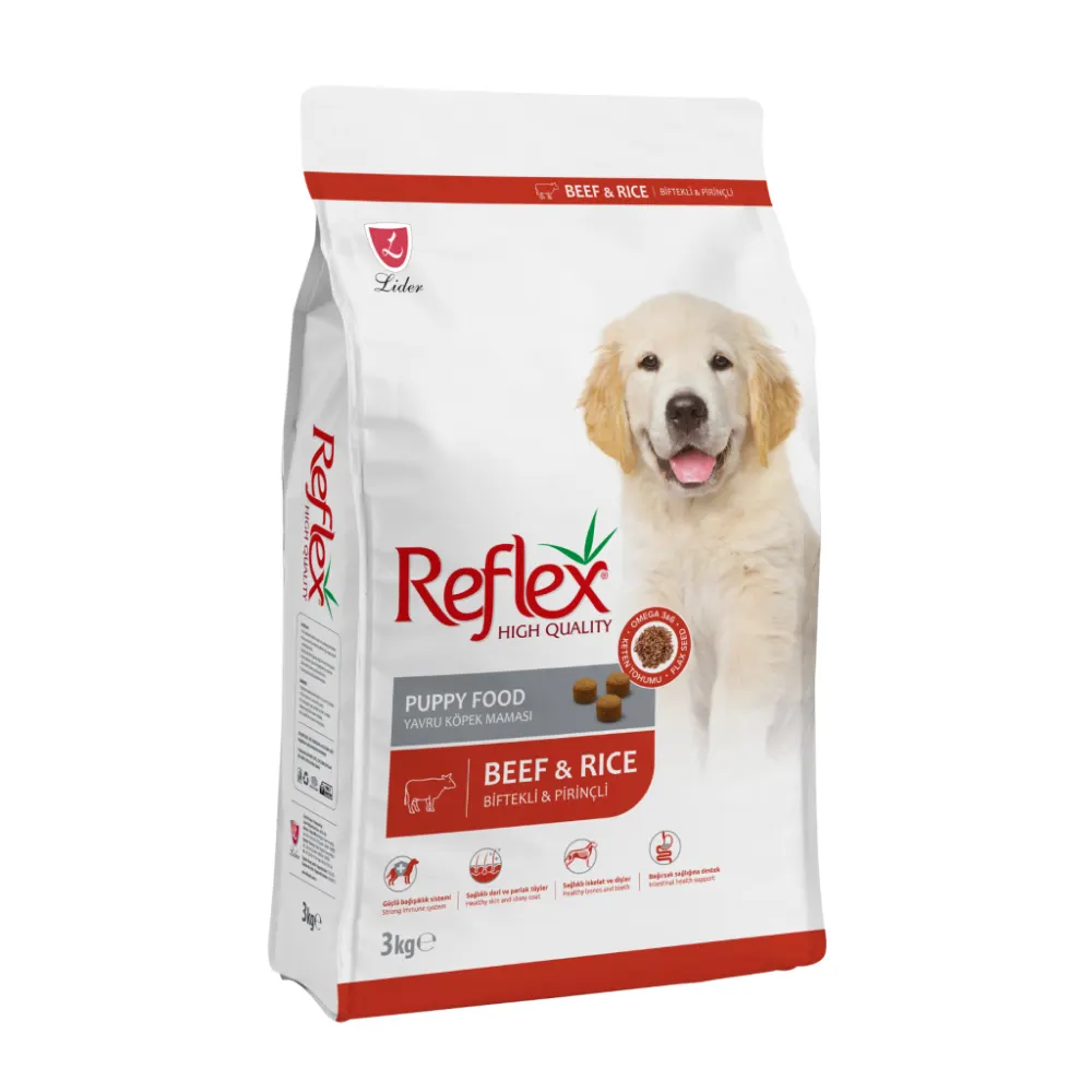 Reflex Biftekli ve Pirinçli Yavru Köpek Maması 3 kg