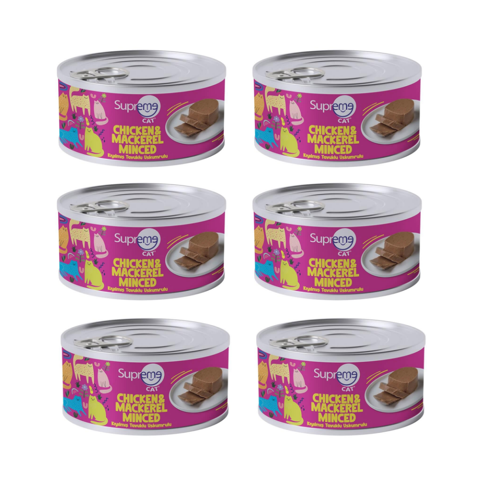Supreme Cat Tavuklu Ve Uskumrulu Kıyılmış Kedi Konservesi 85 Gr x 6 Adet