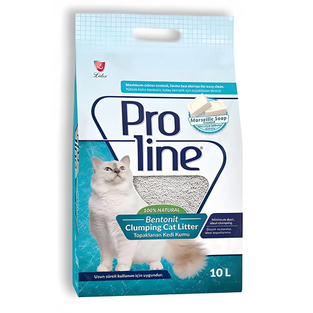 Proline İnce Taneli Marsilya Sabun Kokulu Bentonit Kedi Kumu 10 Lt