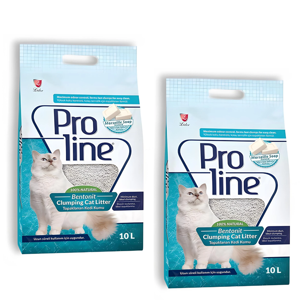 Proline İnce Taneli Marsilya Sabun Kokulu Bentonit Kedi Kumu 10 L 2 adet