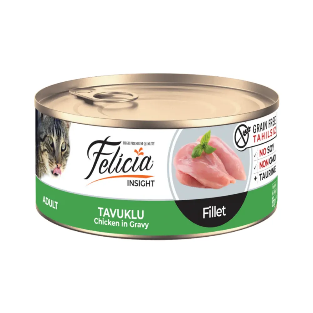 Felicia Fileto Tavuklu Tahılsız Yetişkin Kedi Konservesi 85gr