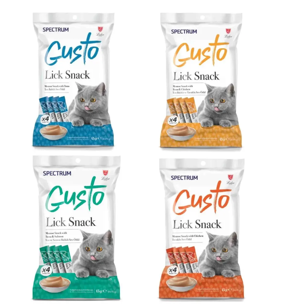 Spectrum Gusto 4 Çeşit Sıvı Kedi Ödül Maması 15gr x 16 Adet