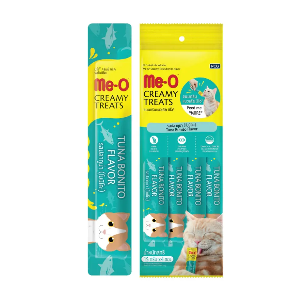 Me-O Kurutulmuş Füme Ton Balıklı Krema Kedi Ödül Maması 15gr (4'lü)