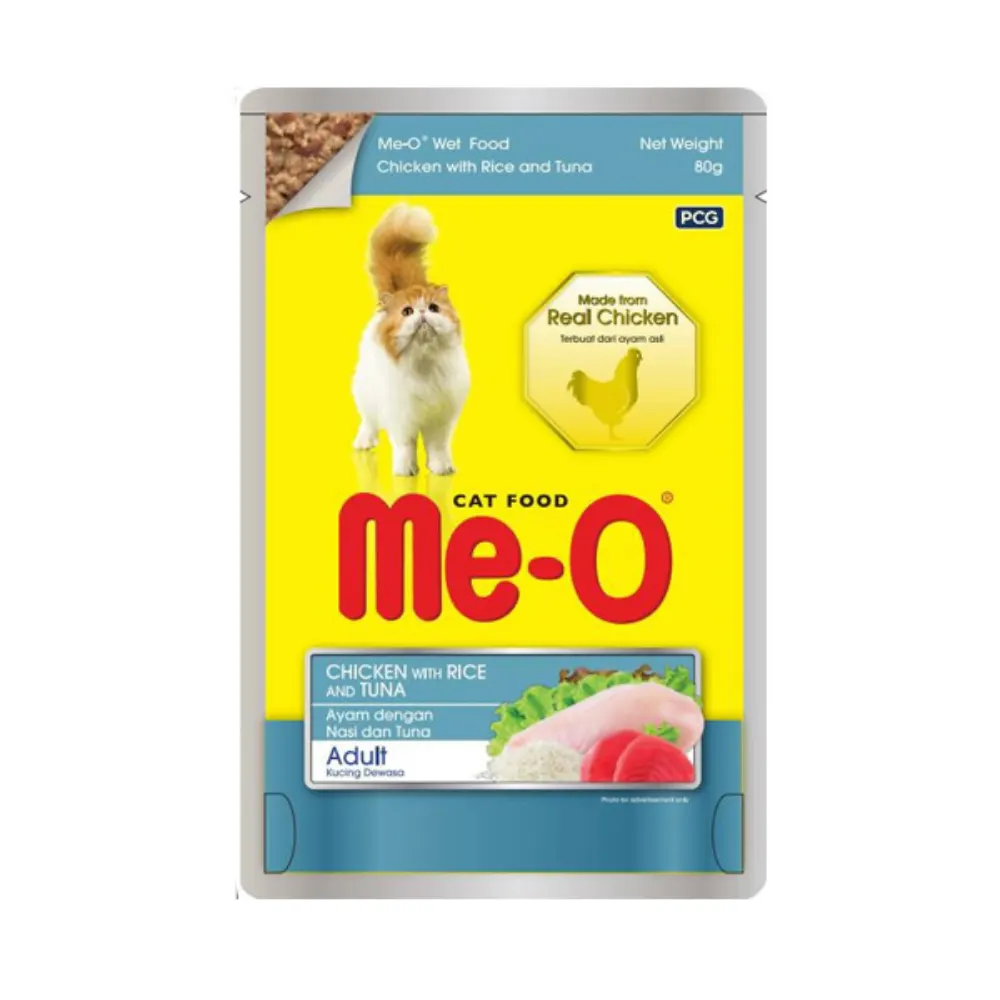 Me-O Tavuklu Pirinçli ve Ton Balıklı Yetişkin Kedi Konservesi 80gr