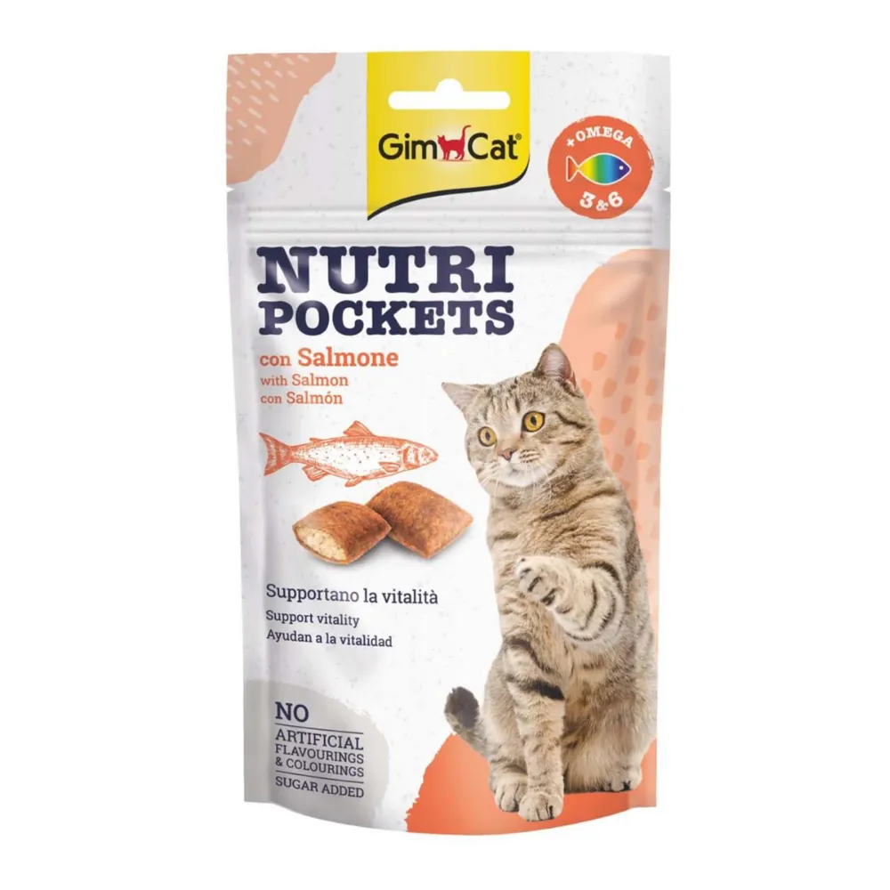 Gimcat Nutri Pockets Somonlu Kedi Ödül Maması 60gr