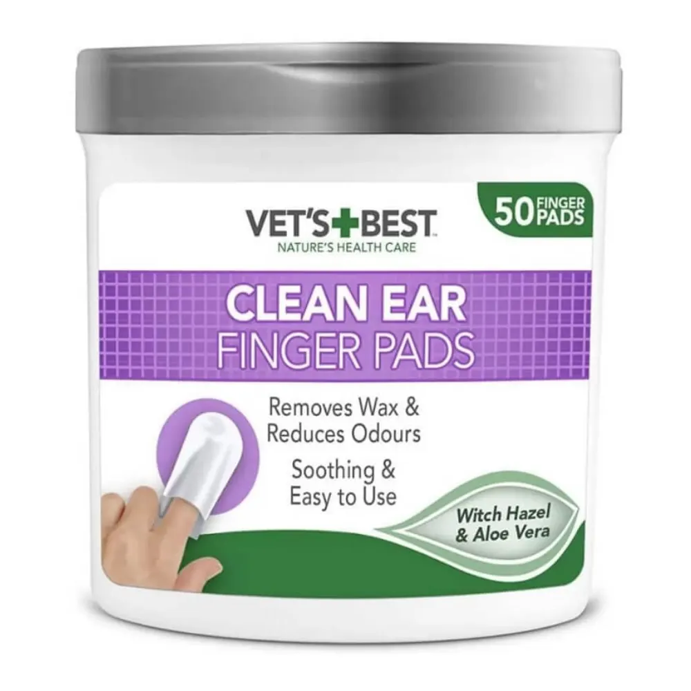 Vets Best Kedi ve Köpek Kulak Temizleme Parmak Pedi 50li