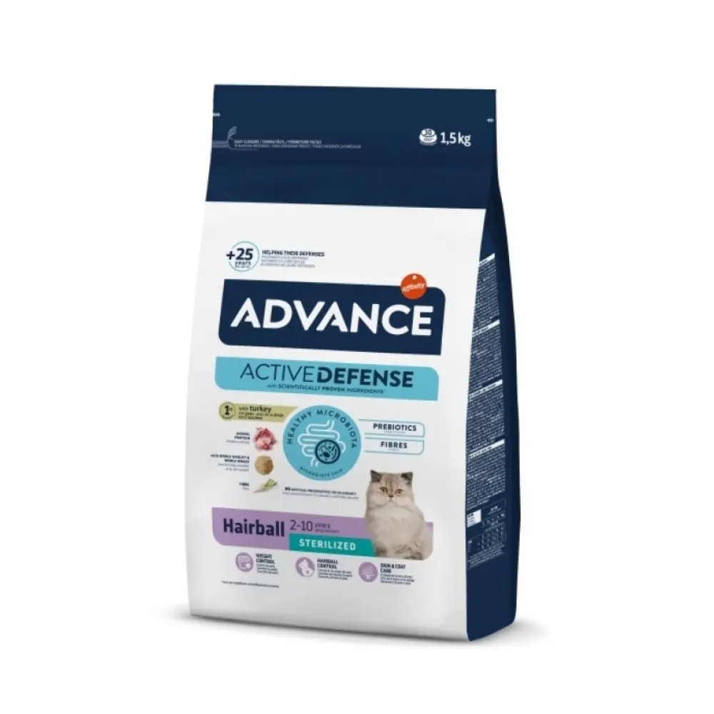 Advance Tüy Yumağı Önleyici Hindili Kısırlaştırılmış Kedi Maması 1,5 kg