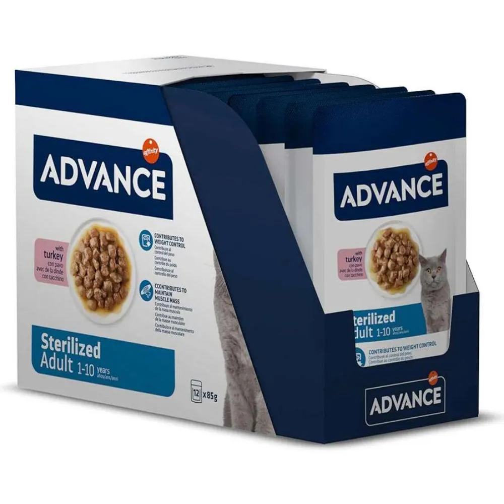 Advance Hindi Etli Kısırlaştırılmış Kedi Yaş Maması 85 Gr x 12 Adet